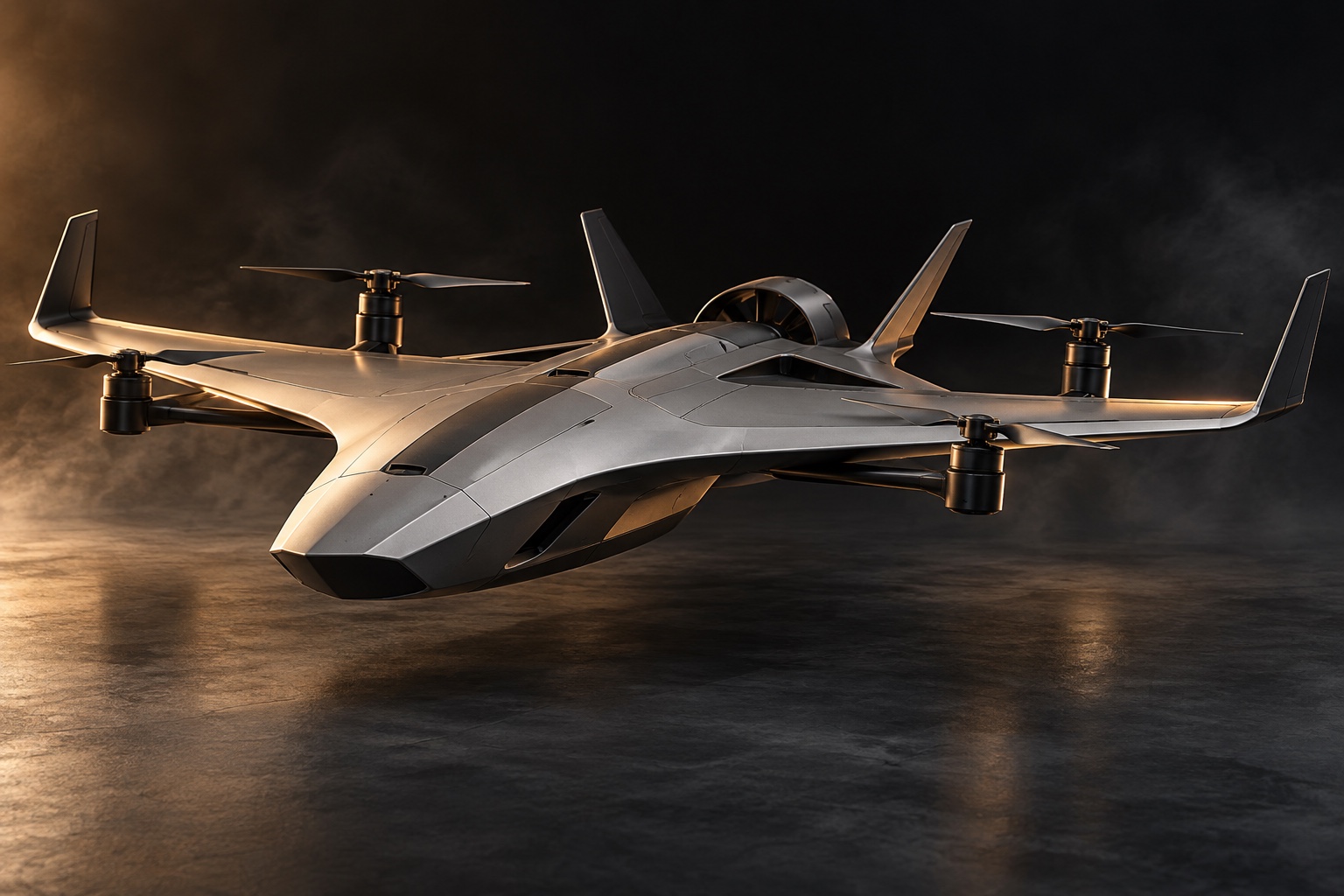 Hybrid-wing aircraft with propellers